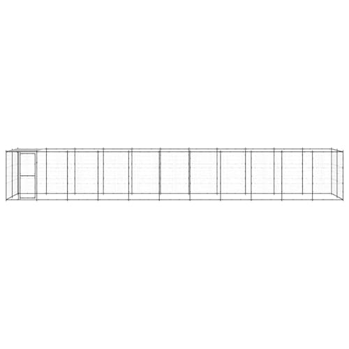 Vopese Hundehütte Spiel Paradies Pulverbeschichteter Stahl PE Schwarz Silber 1210x220x180cm Hundezuhause Model3082297