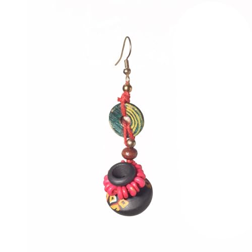 Image of Handcrafted Boho & Tribal Earrings for Women - Wooden, Brass & Terracotta Statement Designs in Drop, Hoop, Loop & Dangle Styles