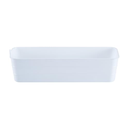 Image of KOLORR Flexi Tray Narrow Flexible Space-Saving Storage, Stackable Storage Organizer, Drawer Organizer Trays for Home, Washroom, Office, and Kitchen Organization Pack of 3 - White
