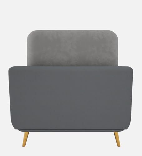 Image of Sixpine Luxury Dual Color Upholstery Sofa in Premium Velvet | Solid Wood Structure | Sturdy Golden Legs | High Density Foam | Extra Comfort for Modern Living Room (Grey & Beige, 1 Seater)