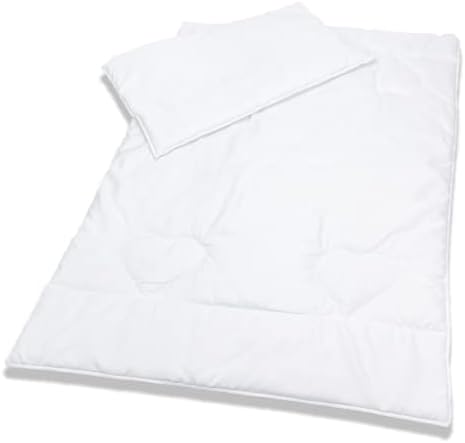 Baby ComfortQuilted Duvet Flat Pillow Filling 150x120 cm All Seasonal for Kids Junior Bed, White