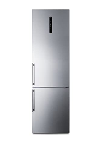 Summit Appliance FFBF181ES2 24' Wide Bottom Freezer Refrigerator with Stainless Steel Doors and Energy Star Certified Performance, Platinum Cabinet