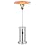 COSTWAY 48,000 BTU Outdoor Patio Heater, Stainless Steel Tall Propane Heater with Wheels & Drink Shelf Table, Safety Auto Shut Off Valve, Portable Standing Patio Heaters for Outdoor Garden Backyard
