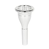 WEKADRIN Boquilla de Tuba de Latón Cnc Electrochapado Plateado Accesorio Duradero para Instrumento Musical con Sonido Nítido y Fácil de Limpiar