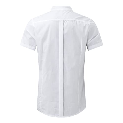 Camisa masculina de manga comprida com gola de abertura de cama, cor sólida, botões soltos, camisas