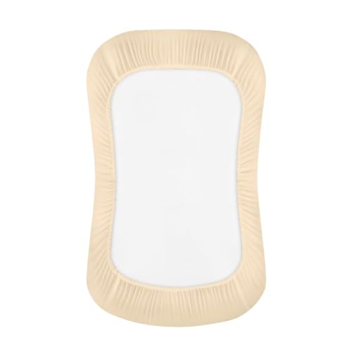 Image of ZOUTAIRONG Butterfly Watercolor Bassinet Sheets for Baby Girl Soft Breathable Baby Fitted Sheet Universal for Oval Rectangle and Hourglass Bassinet Mattress Beige