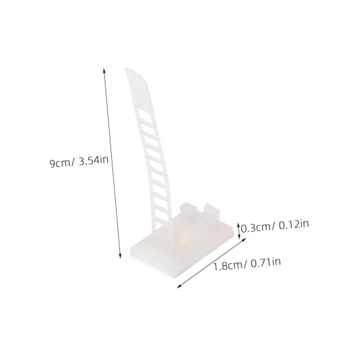 Mikikit 50 piezas Clips de cable adhesivos ajustables de nylon para organización ordenada de cables y cordones bajo escritorio para hogar y oficina miniatura 6