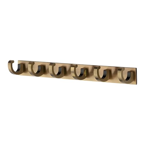 Image of Heavy Duty C Type Stainless Steel Cloth Hanger Suitable for Bathroom Bedroom Kitchen Wall Hook Rail Hanging Scarf Coat Keys Tie, Towel Door Robe (6 Pin Antique, Pack of 1)
