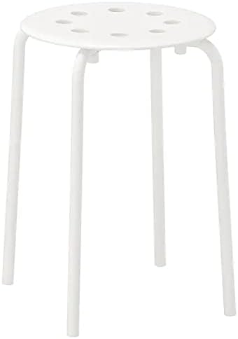 IKEA Boutique Store Marius Stool (Pack of 2) Seat Height: 45 cm, 17 3/4-Inch - Sold by Bunnings Home (White, Steel, Epoxy Powder Coating)