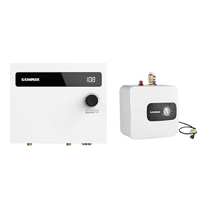 CAMPLUX 14kW Electric Tankless Water Heater and 4 galllons Mini Tank Water Heater