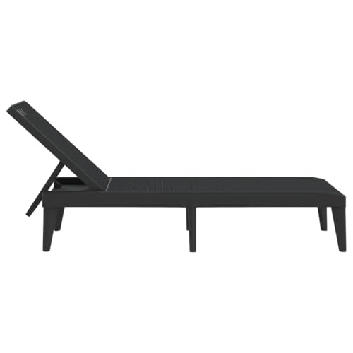 Chaise longue d'extérieur en polypropylène anthracite résistante aux UV
