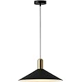 KCO Lighting Farmhouse Matte Black Barn Pendant Light 1-Light Mid Century Dome Pendant Lighting Industrial Cone Hanging Light Single Kitchen Island Light Fixture for Dining Room (Black)