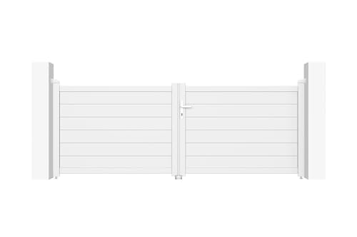 Casanoov Portail battant 3m EIGER H.115cm blanc aluminium