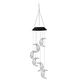  AVZYARDY Luces solares que cambian el color del timbre del viento Lámparas estrella luna colgante luz del jardín (B)