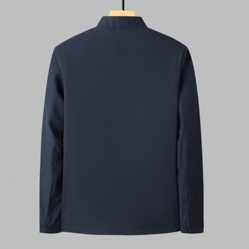 Men's Standing Collar Zipper Casual Jacket, Business Leisure Jackets, Business Long Sleeve Slim Jackets4