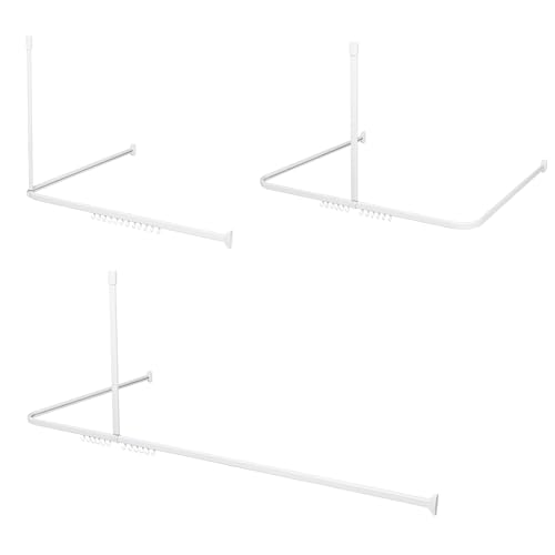 Sealskin Easy Roll Duschvorhangstange, Komplett-Set inkl. Duschstange, Deckenbefestigung und Ringe, Duschvorhanghalterung zur Montage auf Maß, L-Form, U-Form und Ecke möglich, Aluminium, Weiß