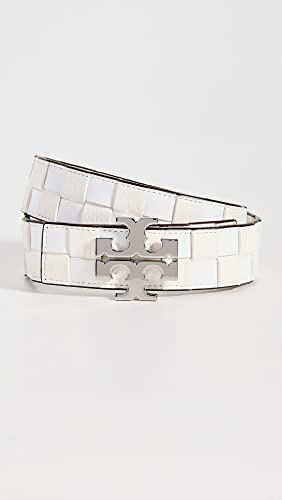 Tory Burch Women's 1.5 Eleanor Woven Belt, Blanc, White, S #TOP1