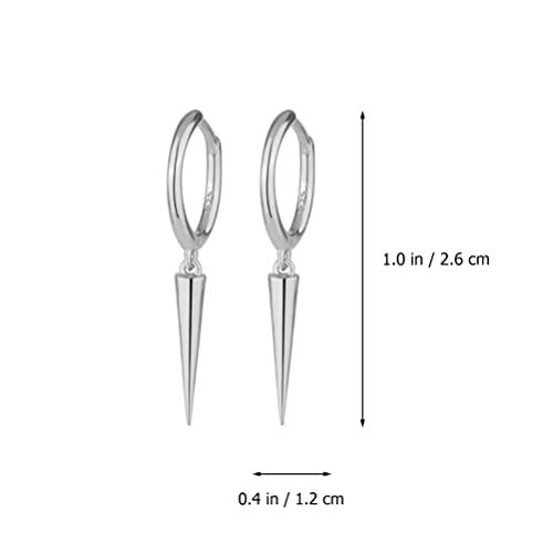 Spike Dangle Earrings, 925 Sterling Silver Huggie Hoop Earring, Geometric Triangle Cone Dangle Drop Earrings, Stud Earring 2.6X0.3Cm 11047280T9 0 #TOP5