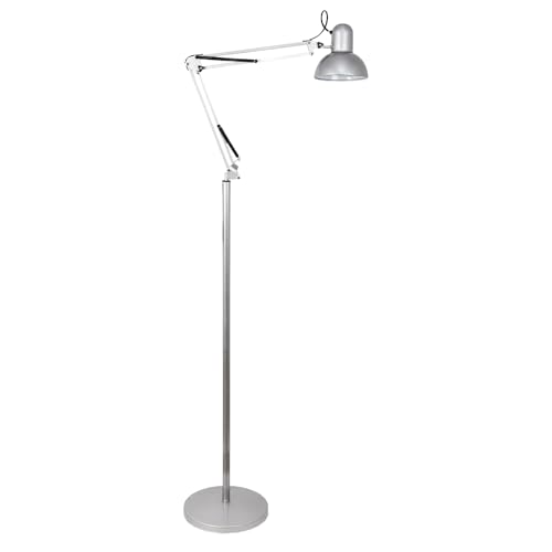 Genérico PIE FLEXO ARQUITECTO PORTALAMPARAS E27 FLEXIBLE, LAMPARA ESCRITORIO VINTAGE BOMBILLA FLEXOSLED (Plata)