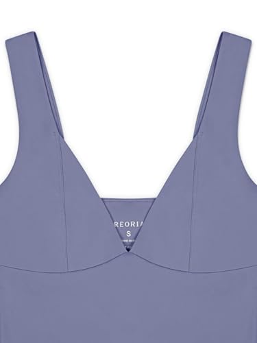 REORIA Women's Summer Sexy Casual Deep V Neck Sleeveless Slim Fit Cropped Corset Cami Fashion Trendy Y2k Going Out Crop Tank Tops Blue Nova Large