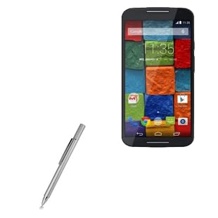 BoxWave Stylus Pen Compatible with Motorola Moto X (3rd gen) - FineTouch Capacitive Stylus, Super Precise Stylus Pen - Metallic Silver