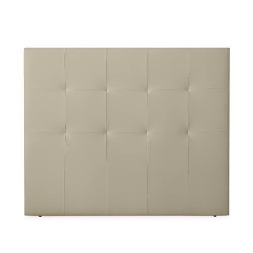 Somnia Descanso - Cabecero Bayona Acolchado, Tapizado Premium en Polipiel de Alta Gama, Medidas 145 x 120 cm (Cama de 135/140), Beige