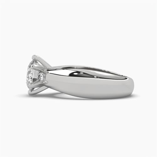 Image of 2 Ct. Solitaire Moissanite Crown Cathedral Ring for Women, 925 Sterling Silver, 18k Gold Plated, Smooth Edge Band, Perfect Jewelry Gift for Her