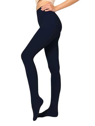 Image of Women's 80 Denier Semi Opaque Tights High Waist Soft Solid Color Footed Pantyhose