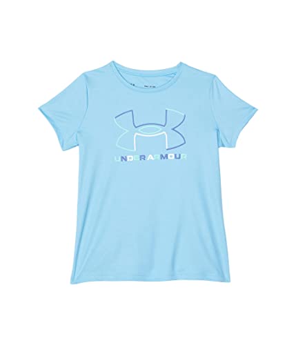 Under Armour Girls Tech Big Logo Short Sleeve T-Shirt, (462) Tonic/Green Breeze/Halogen Blue, Youth Medium