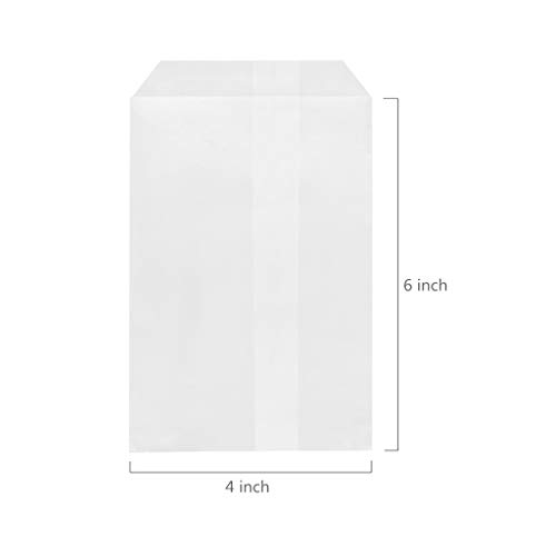 Flat Glassine Waxed Paper Treat Bags 4X6 Semi-Transparent For Bakery Cookies Candies Dessert Chocolate Party Favor, Pack Of 100 By Quotidian (4'' X 6'') #TOP1