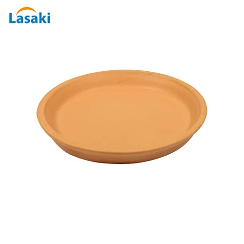 Image of Lasaki Round Ceramic Trays (Plates Saucers) for Pots, planters, Flower, Succulent(Set of 2,Ginger,5 inch) R5(Plants not Included)