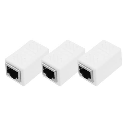 sourcing map 3 Pack RJ45 Ethernet Coupler, Female to Female Cat6 Coupler Ethernet Extension Adapter Network Connector for Cat8/Cat7/Cat6/Cat5e/Cat5,White