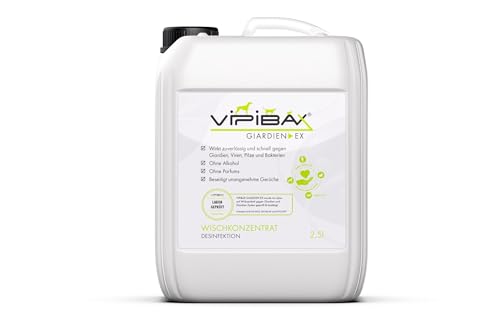 ViPiBaX Giardien Ex Wischkonzentrat 2,5L für Hund, Katze & Co- Geruchsentferner - Effektive Desinfektion gegen Giardien, Viren, Pilze & Bakterien.