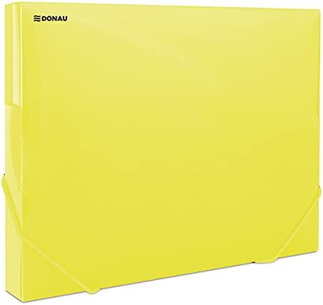 DONAU 8545002PL-10 Collection Box Document Box File Box With Corner Tensioner Rubbers Made Of Plastic Pp 700m Blue Transparent For Din A4 Spine Width 30 Mm Foldable Side Wings For Office And School