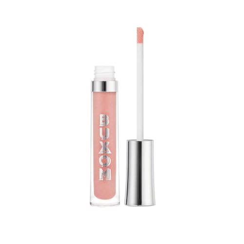 Buxom Full-On Plumping Lip Polish, Tinted Lip Plumper Gloss with Peptides & Vitamin E, High-Shine Lip Gloss that Nourishes, Vegan, AE White Russian Sparkle (Nude Pink Sparkle)
