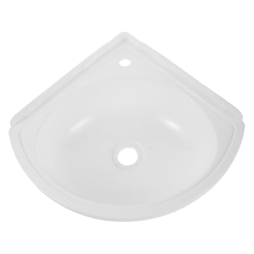 SHINEOFI Lavabo de Esquina Pequeño para Baño Lavabo de Pared Triangular Blanco de Plástico para Baños y Pequeños