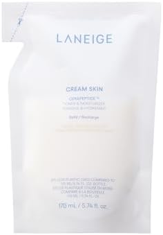 LANEIGE Cream Skin Toner & Moisturizer Refill: Lightweight Refillable Korean Milky Toner with Ceramide & Peptide for Hydration, Firming, & Barrier Support