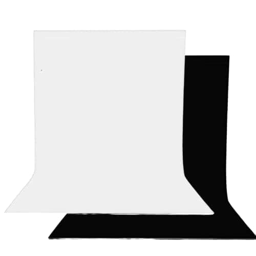 Smiledrive Background Sheet for Photography PVC PP Washable, Seamless Large Size 100x300 cm (Black & White)-image-15