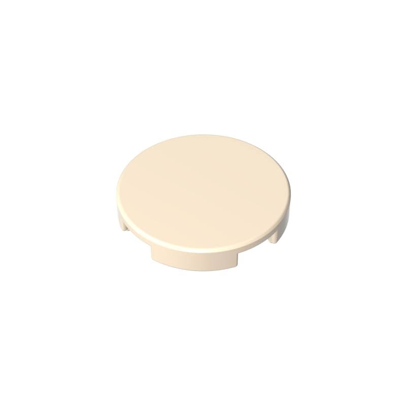 Gobricks 14769 Circular Plate Tile Round 2x2 with Bottom Stud Holder 50 Pieces GDS-611 Compatible with Lego Building Blocks Color:White (yellowish)