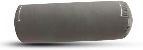 Core Asana Cylindrical Yoga Bolster Pillow Iyengar Cushion, Multipurpose Bolster Cushion with Washable Outer Linen Cover and Cotton Filling(Raincloud)