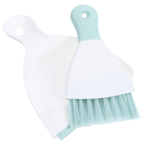 HOUDERCO Mini Kehrschaufel und Besen Set aus Robustem Kunststoff Tragbarer Handfeger mit Weichen Borsten für Effiziente Staubaufnahme Kompakt für Haushalt Büro und Auto Reinigung