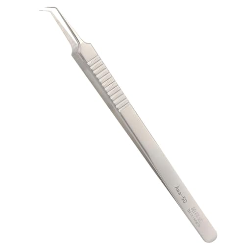 Pinzas de acero inoxidable de alta precisión, pinzas curvadas de punta afilada, recogedor de alambre de mosca, pinzas de micro soldadura