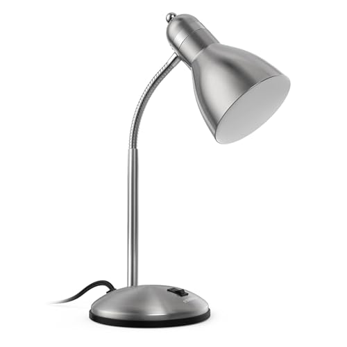LEPOWER Metal Desk Lamp, Adjustable Goose Neck Table Lamp, Eye-Caring Study Desk Lamps for Bedroom, Study Room and Office (Silver) by LEPOWER - Image 8