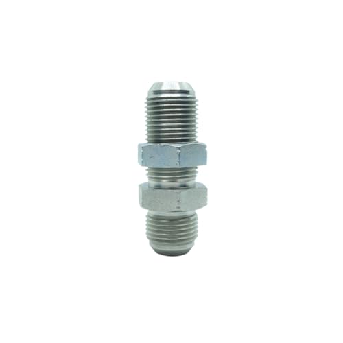 Image of 1 Piece 5 /8 Male JIC (7 /8''-14 Threads) Bulkhead Union Adapter Straight Hydraulic Steel Fitting Connector