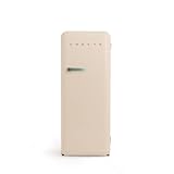 CREATE / RETRO FRIDGE 150 SAGE/Frigorifero sabbia con maniglia verde salvia e congelatore 281L / 102W, 150cm, 3 ripiani, regolatore di temperatura, portabottiglie, 60x60x150cm