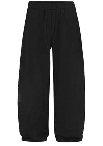 Image of Aesthetic Gothic Wide Leg Pants for Men | Tribal Print Baggy Streetwear | Oversized Track Pants with Elastic Waist | Black and White Relaxed Fit Bottoms