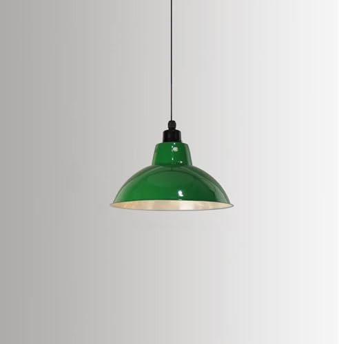 Lustre industriel vert rétro E27 suspension idéale pour salon et cuisine