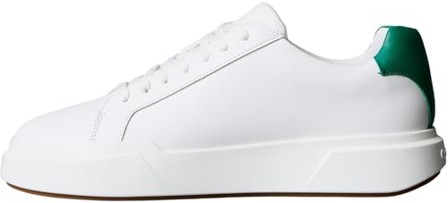 Calvin Klein Sneaker con Suela Cupsole Hombre Chunky Laceup de Piel, Blanco (Bright White/Lush Meadow/Beluga), 43