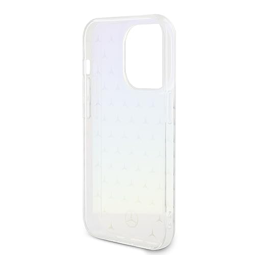 Image of CG MOBILE Mercedes-Benz Phone Case [Official Licensed] Transparent Case with Star Pattern Protective Case Designed for iPhone 15 Pro (6.1-Inch) 2023 - Iridescent