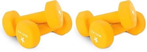 Image of Yes4All Neoprene Coated Dumbbell Hand Weight Sets of 2 - Multiple Weight Options with 15 Colors, Anti-roll, Anti-Slip, Hexagon Shape